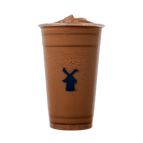Dutch Bros Black Forest Shake with dark chocolate and cherry, a rich creamy blended dessert shake