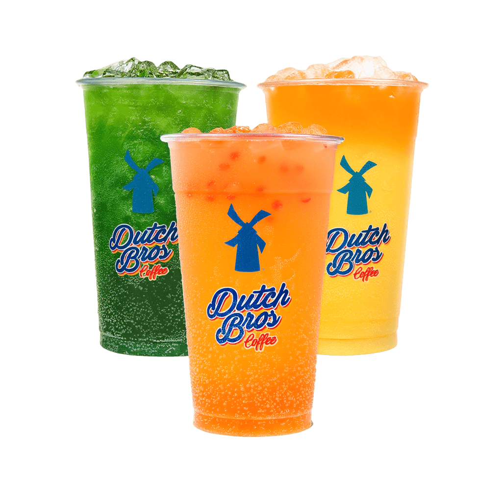 Dutch Bros lemonade drinks with fruity flavors and available sizes