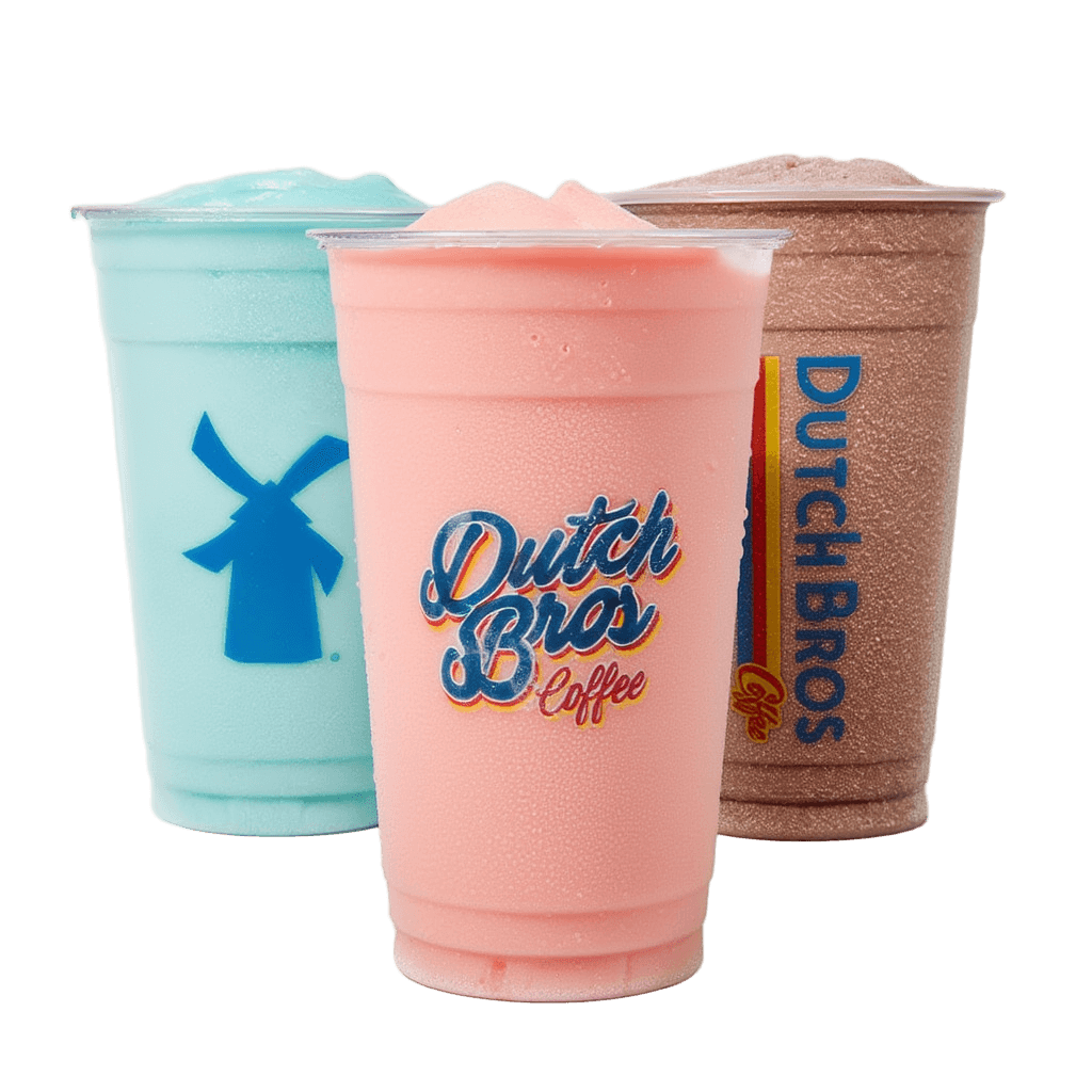 Dutch Bros shakes with dessert flavors and available sizes