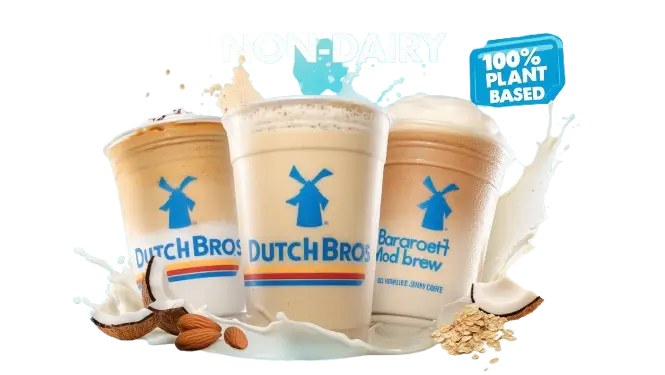 Non dairy drinks with plant based milk alternatives
