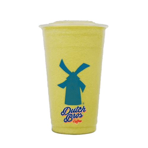Dutch Bros Green Apple Smoothie blended in a clear cup
