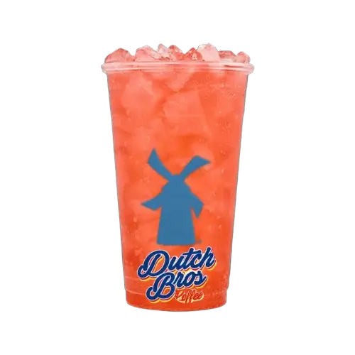 Rose City dutch bros Myst Zero Sugar peach and strawberry drink